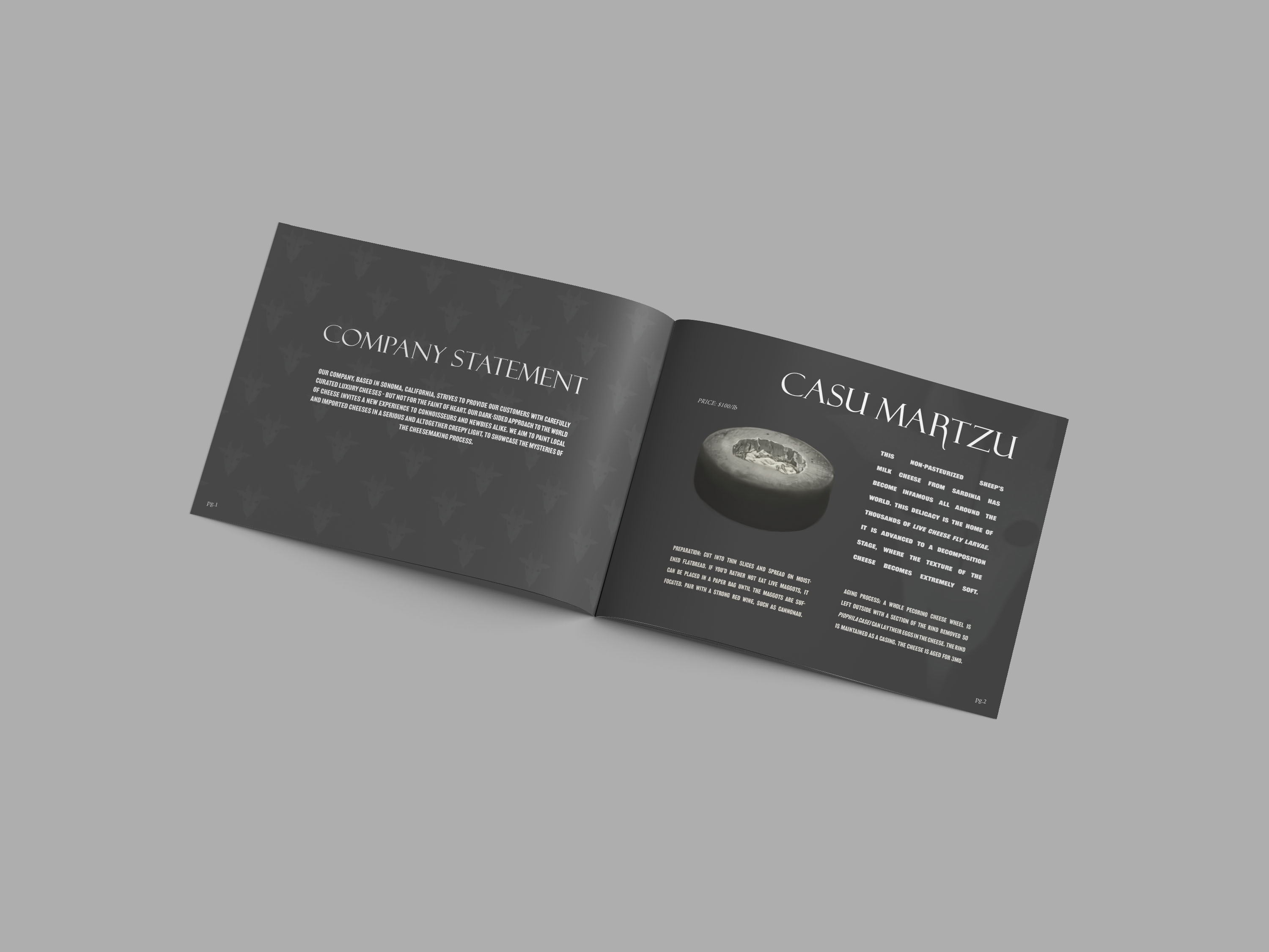 Cheese catalogue first spread