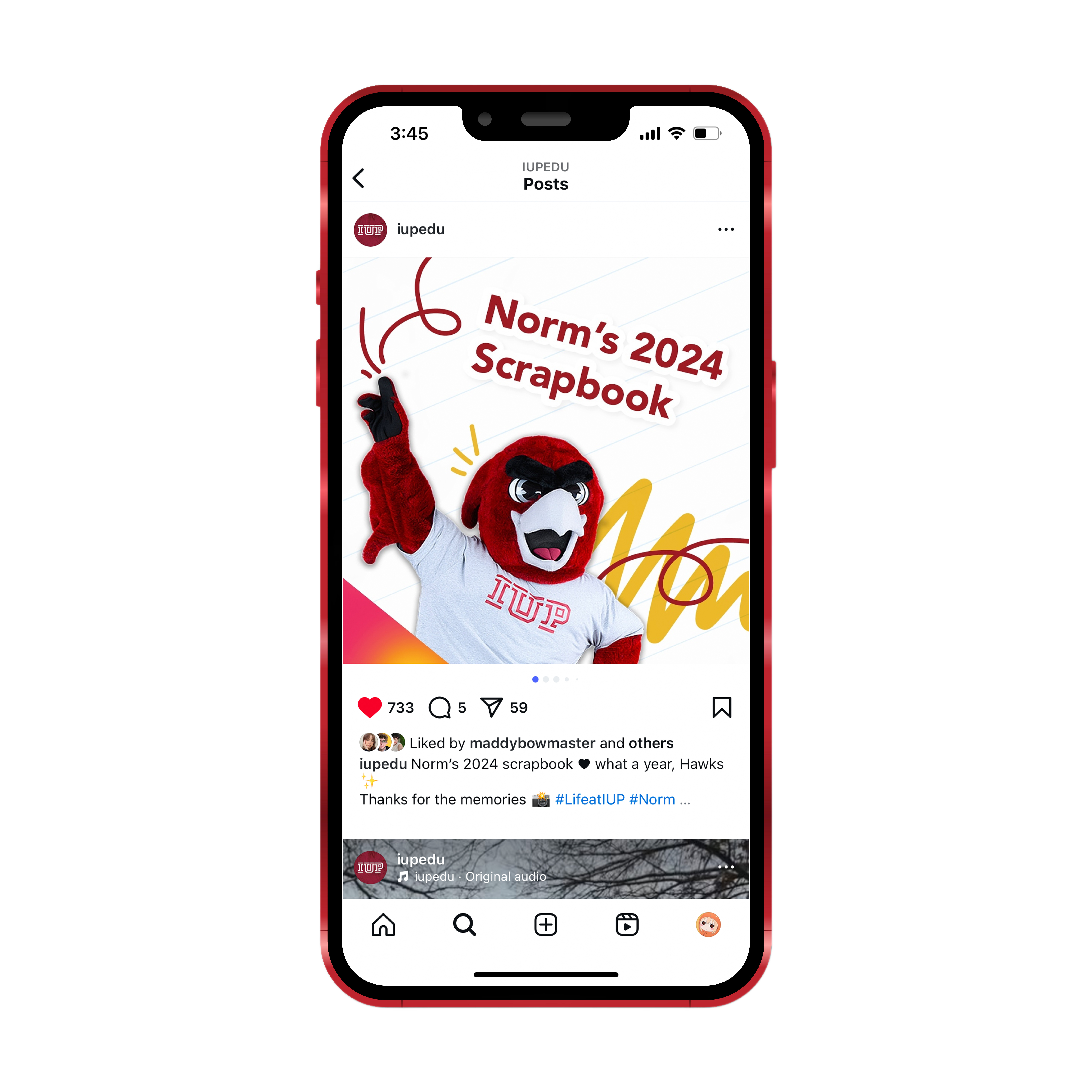 Post for IUP instagram